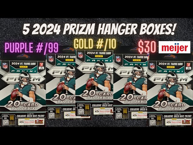 🔥 Hanger Boxes 📊 2024 Panini Prizm Football ** Gold Wave #/10 & Purple Wave #/99! **