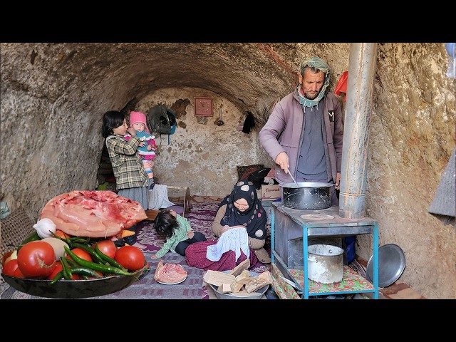 Cooking Chicken in a Cave: Afghan Family's Traditional Recipe | Afghanistan Village Life