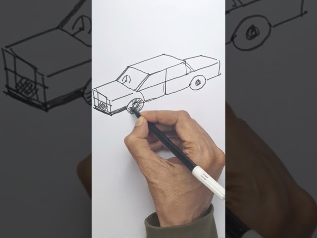 Draw a car in 3d perspective easy for beginners