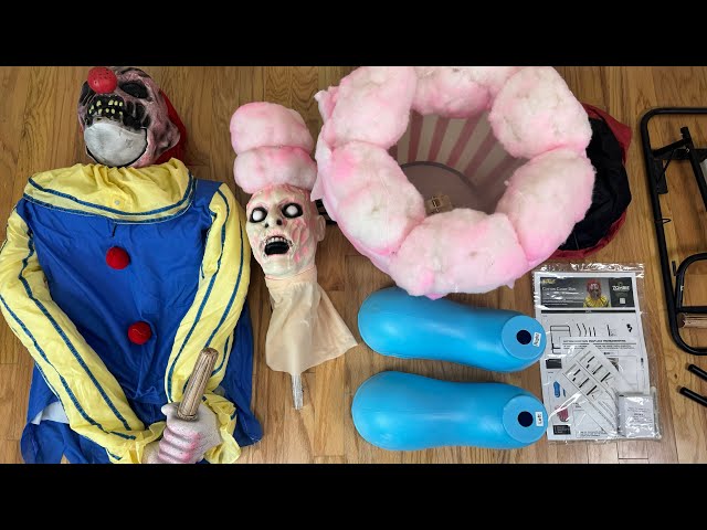 Cotton Candy Dan Animatronic 2024 Spirit Halloween Unboxing & Demo