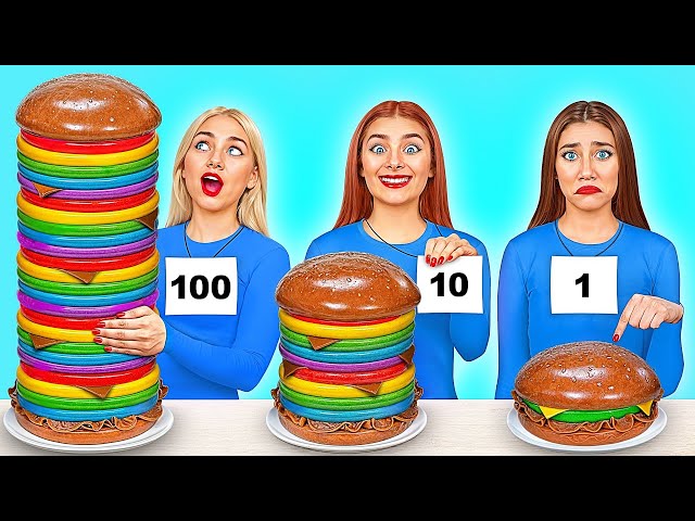 100 Layers of Food Challenge | Fantastic Food Hacks by TeenDO Challenge