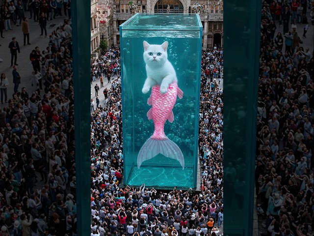 Mermaid cat that became huge😱😹#cat #ai #aicat #猫 #catlovers