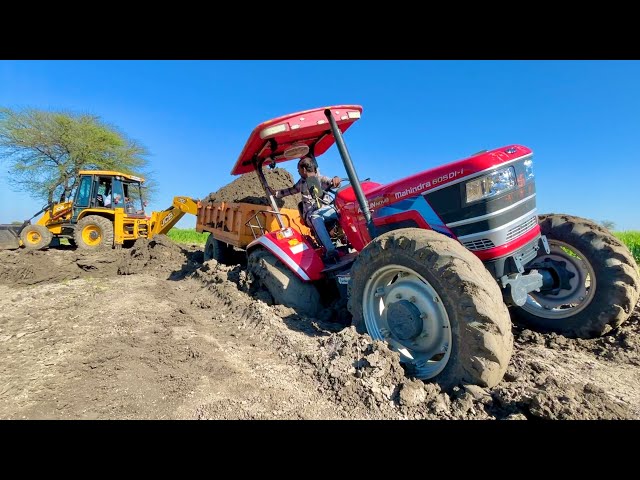 Sonalika 60 NOVO 605 Stuck Badly in Mud JCB 3dx Loading in Trolley Mahindra 275 Eicher 242