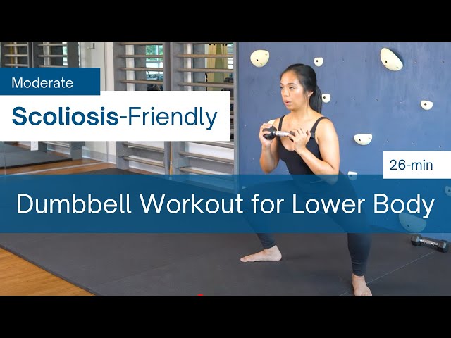 Lower Body DUMBBELL Workout | SCOLIOSIS-FRIENDLY Weight Training (Intermediate)