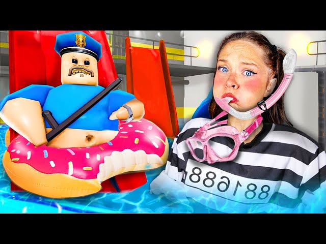 I ALMOST DROWNED!!! (Waterpark Barry's Prison Run - ROBLOX OBBY)