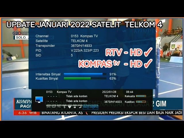 Frekuensi RTV dan KOMPASTV HD Telkom 4 Januari 2022