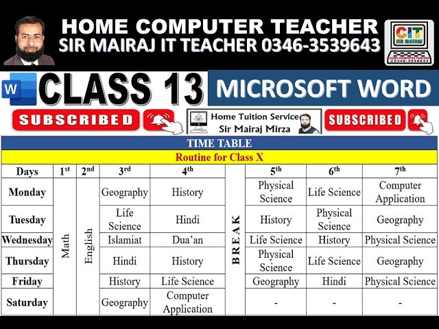 13 TIME TABLE IN MS WORD #word #love #funny #comedy #viralvideo #shorts #vlog #new #games #pubg #yt