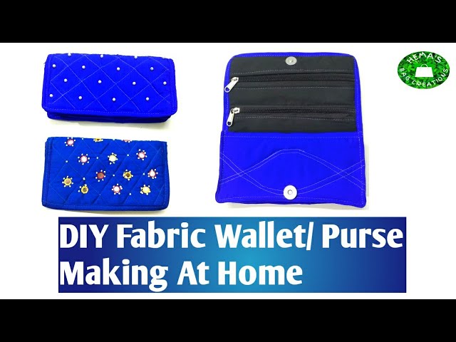 DIY#Fabric Hand Purse Making At Home/Simple Trendy #Wallet Sewing Tutorial @HemasBagCreations