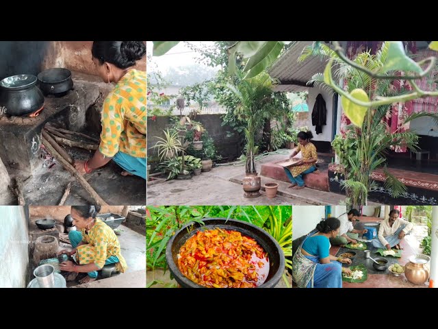 ప్రశాంతమైన పల్లెటూరి జీవనం 🍲😋//village life style in Telugu🛖🐓#villagevlog