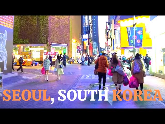 Seoul, South Korea/4k walk sunny winter.