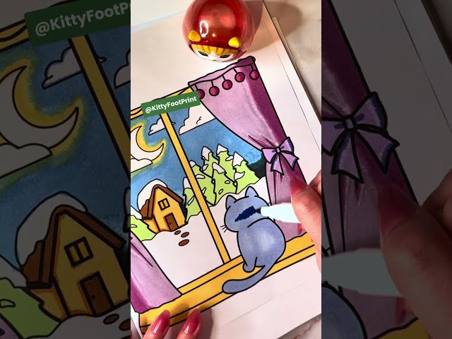 Relax and Color: Cozy Winter Cat by the Window – ASMR Coloring