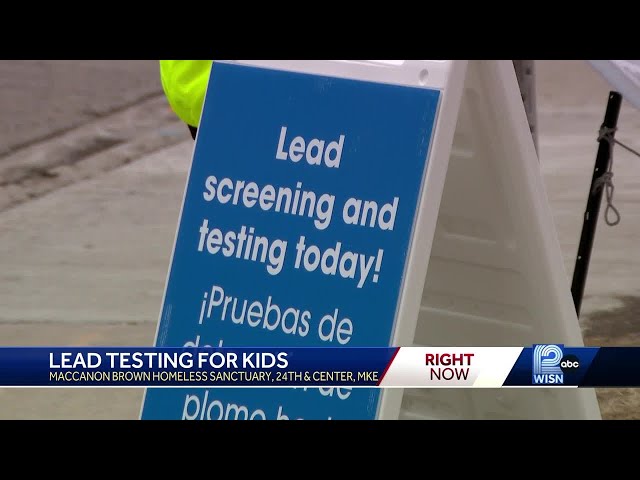 Volunteers test children for lead