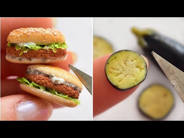 4 Realistic Polymer Clay Mini Food’s DIY |🍆🥪Hacks | Strawberrypuffcake