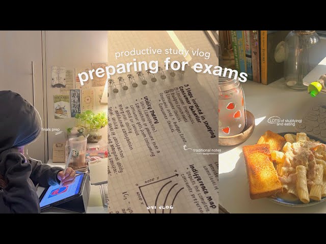 STUDY VLOG 🧸 preparing for finals, lots of exam studying, note-taking (and lots of eating)