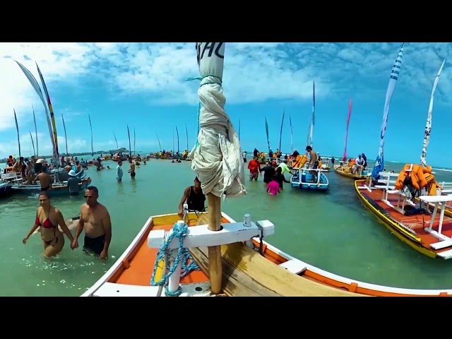 360 degree tourism in the Pajuçara natural pool in Maceió, Brazil