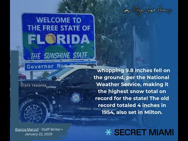 Florida: ❄️ Florida Breaks All-Time Snowfall Record! 🌨️🌴