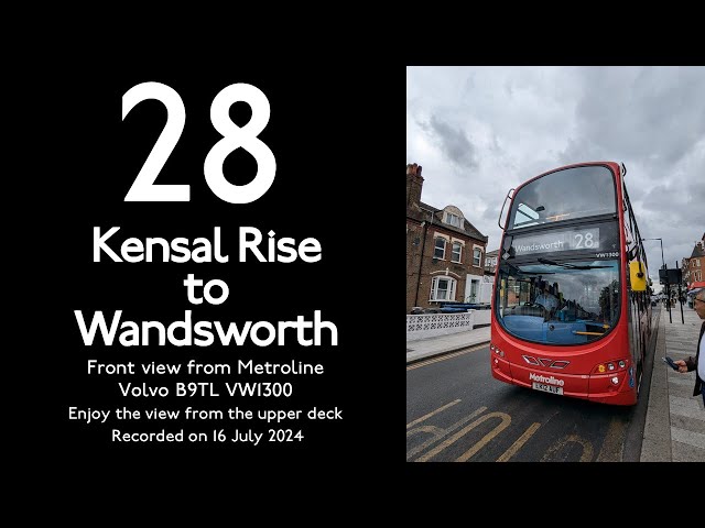 【London Bus 2024】28 Kensal Rise to Wandsworth/Front View/Metroline/Volvo B9TL