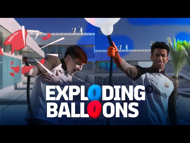 🎈💥💥🎈 BOOM! EXPLODING BALLOONS CHALLENGE WITH PEDRI & BALDE | FC Barcelona 🔵🔴