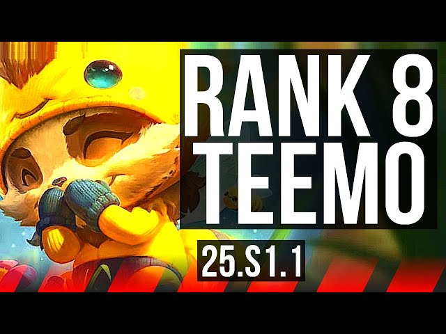 TEEMO vs SETT (TOP) | Rank 8 Teemo, 1300+ games, Godlike | KR Grandmaster | 25.S1.1