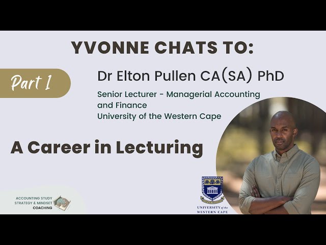 Yvonne chats to: Dr Elton Pullen - A career in lecturing