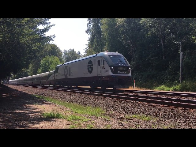 Amtrak Cascades Trains Along West Side Highway