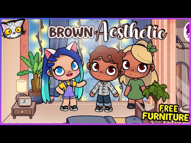 🏠🛋️ The Brown House: Complete Aesthetic Decoration with Free Furniture for a Family of 4 🌟👨‍👩‍👧‍👧