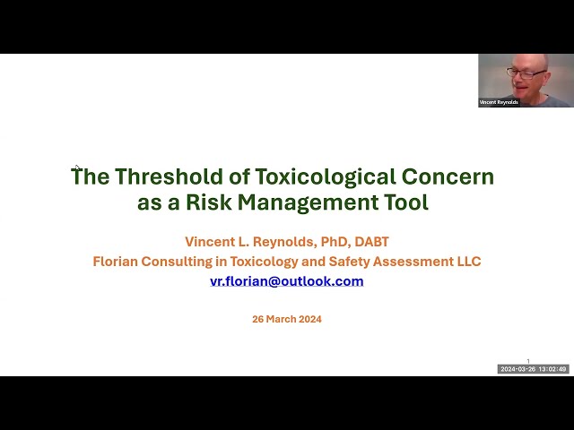 FCI March 2024 Seminar |  Threshold of Toxicological Concern (TTC) as a Risk Management Tool