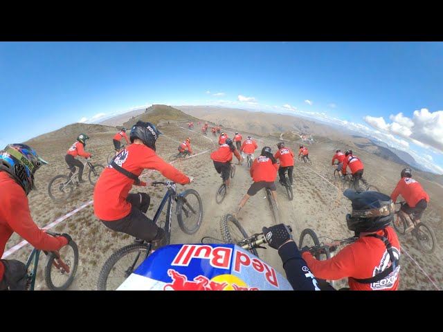 Start LAST, Finish 1st?! 100 Amateurs Vs Pro Mountain Bikers