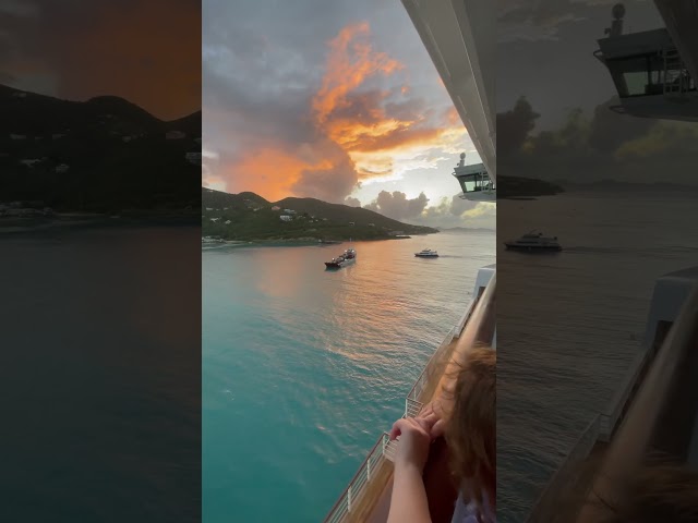 Beautiful Sunrise 🌅 And First Look At Tortola BVI 🏝️#disneycruiseline