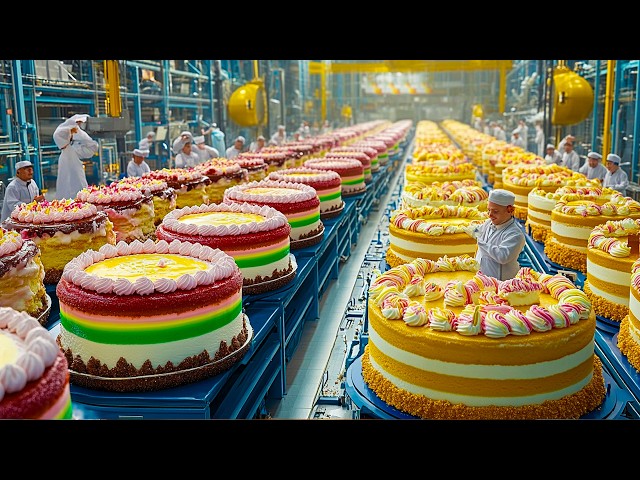 How Millions of Cakes Are Made in a Factory - Automatic Cakes Factory Process