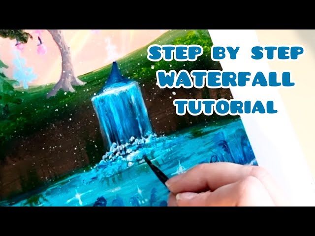 Step by step painting tutorial 2025 / How to paint a waterfall in acrylics