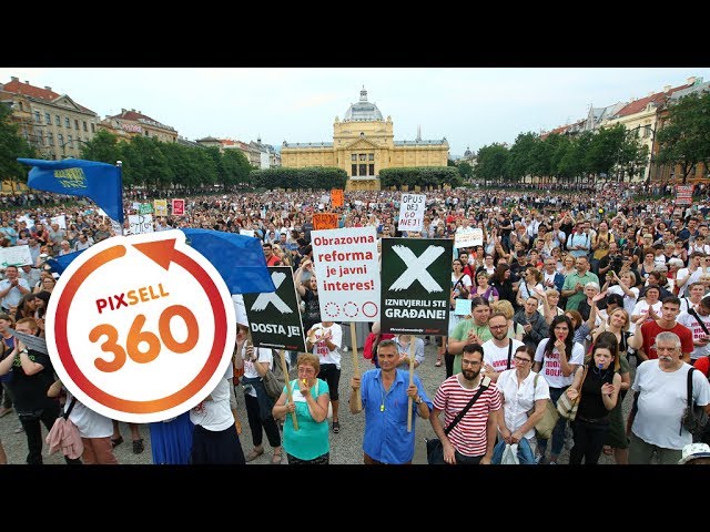 360 VIDEO: Over 20.000 Protesters Demand Educational Reform in Croatia