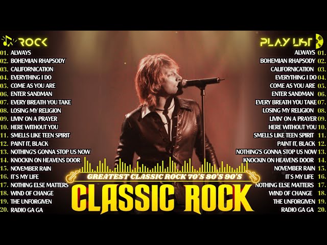 Bon Jovi, Metallica, Queen, Nirvana, Pink Floyd, Guns N Roses 📻 Greatest Classic Rock Playlist