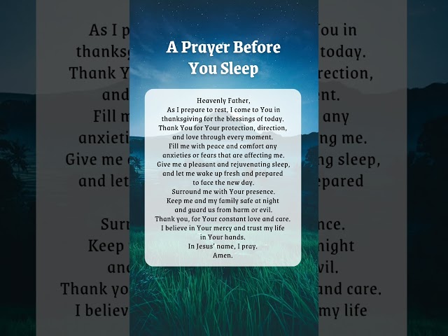 A Prayer Before Sleep | Bedtime Prayer | Night Prayer