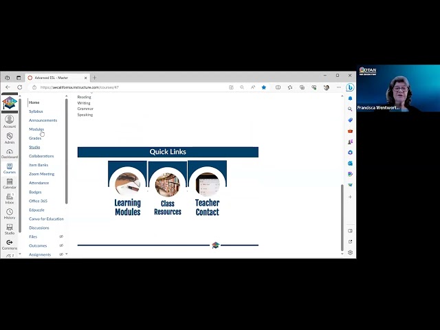 OTAN Webinar - Advanced ESL Course on Canvas