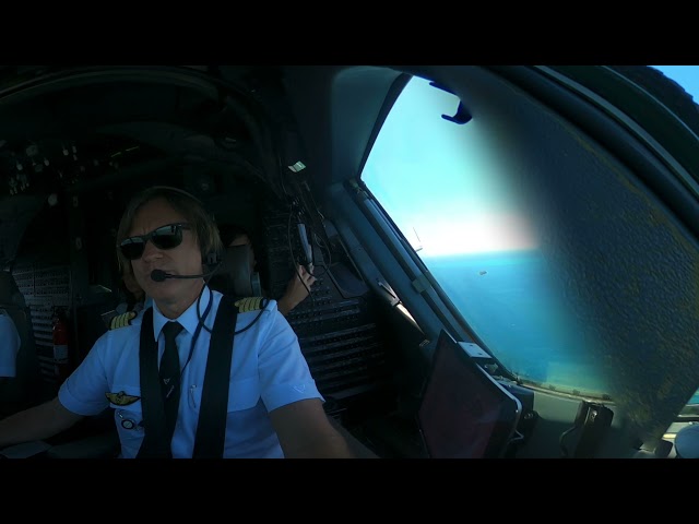 Visual approach on an Indian Ocean island.