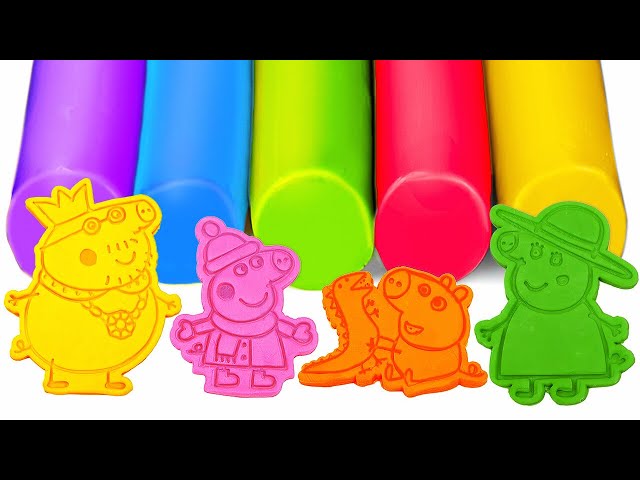 Peppa Pig Family NEW Play Doh Molds | Create & Learn Colors | Preschool Toddler Learning Video