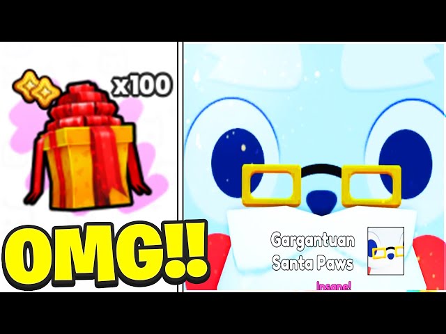 Opening 100 GARGANTUAN Christmas Presents In Pet Simulator 99