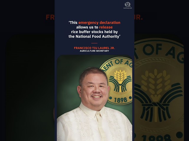 DA declares food emergency to curb high rice prices