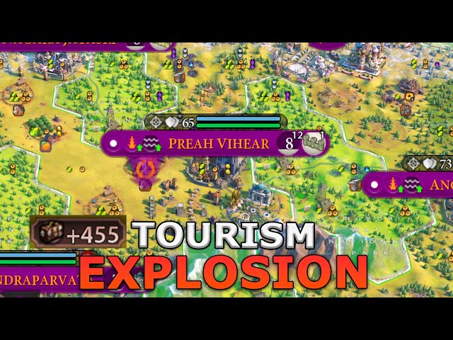 In this LOST EPISODE we have a TOURISM EXPLOSION (Johnny Bravo edition) - Civ 6 Khmer