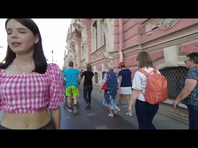 Evening St. Petersburg Russia - Walk Palace Square, St. Isaac's Square, Nevsky Avenue