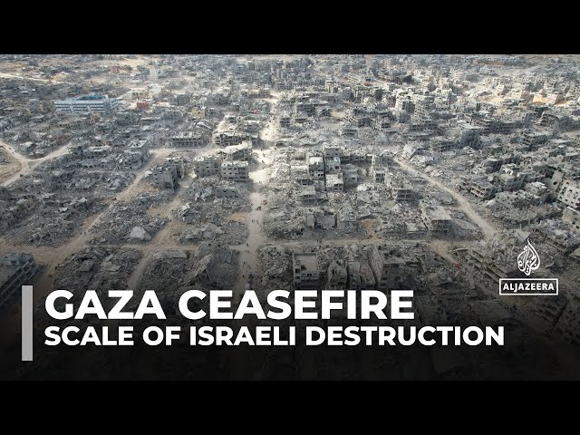 Drone footage shows Gaza in ruins after 15 months of war