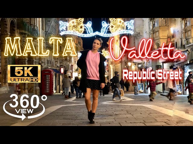 VR 360° Video 5.7K | Malta | Valletta| Republic Street | Oculus Quest 2 #vrgirl #360