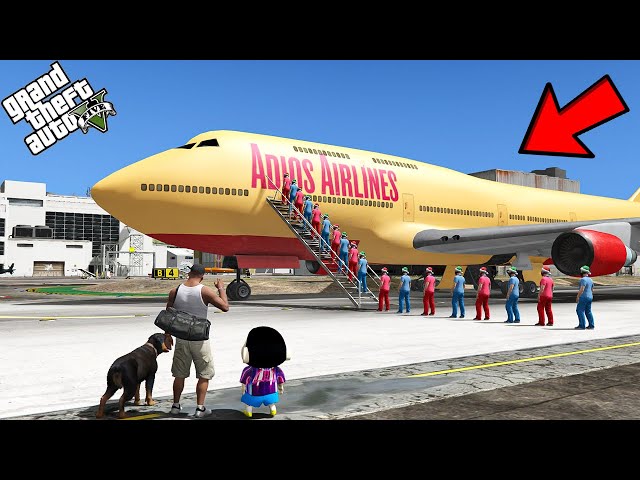 GTA 5 : Franklin Red Gang vs Shinchan Blue Gang First Plane Experience in GTA 5