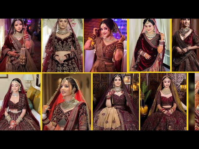 ❤️Top Bridal Lehenga Choli 2025🎉 Latest Bridal Maroon Lehenga Designs 2025👌 Wedding lehenga designs