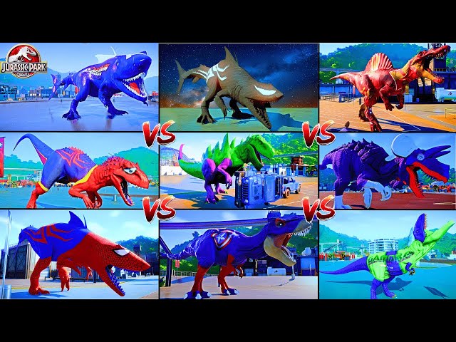 AVENGERS SUPERHERO STORY Dinosaurs Game Video: 10 UNIQUE CHAMPION SUPER HERO DINOSAURS SHOWDOWN !