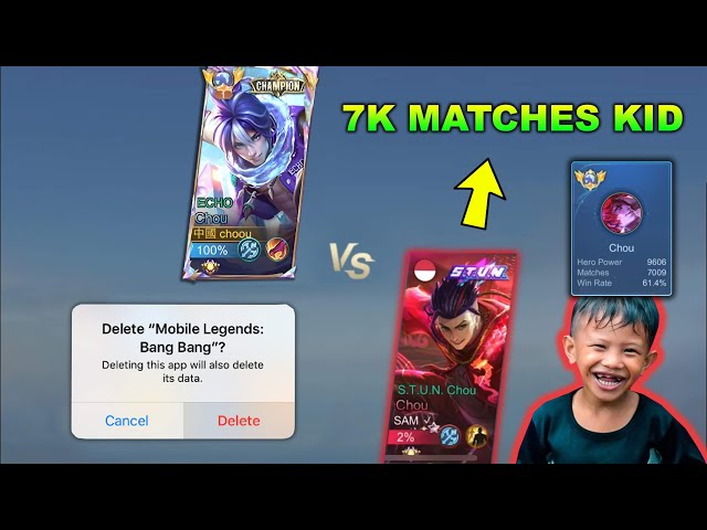 CHOOU VS 8 YEARS OLD 7K MATCHES CHOU (lose = delete ML) - Mobile Legends