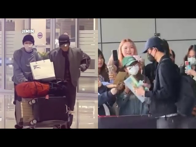 Sudden Airport Appearance !! BTS Jimin makes BigHit panic and greets fans without permission ??