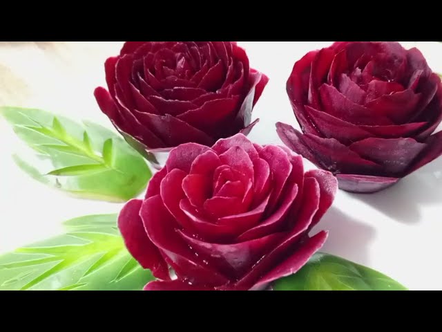 BEETROOT ROSE FLOWERS /ART CARVING VEGETABLES