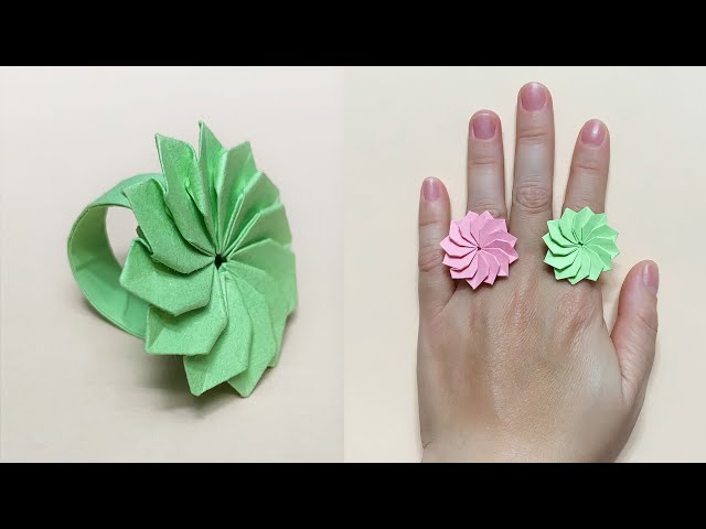 HOW TO MAKE ORIGAMI FLOWER RING 💍 / DIY PAPER FLOWER RING / PAPER CRAFT